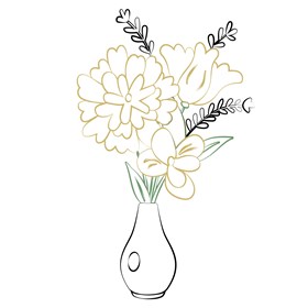 Mixed cut flowers in Vase